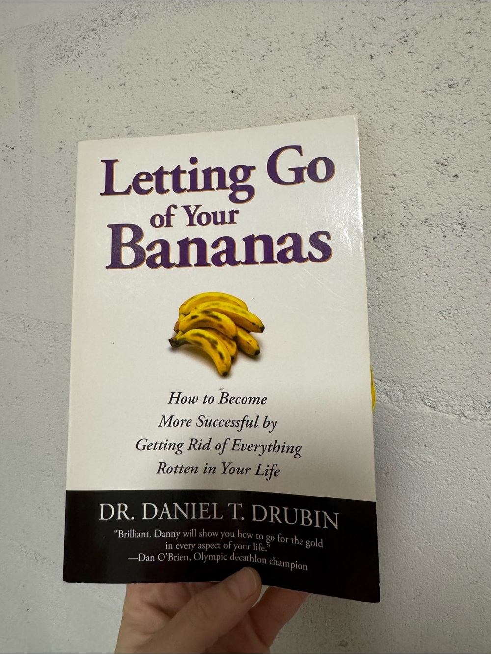Letting Go of Your Bananas Wall Art Sign - White with Yellow Accent